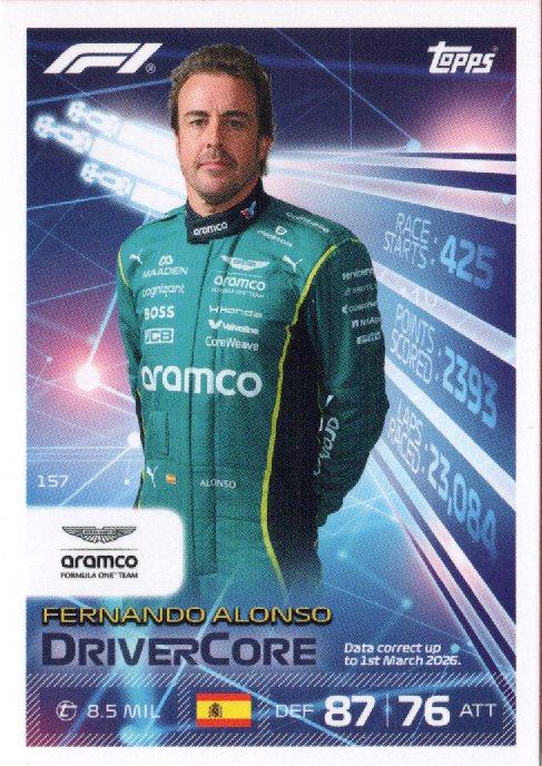 2026 Turbo Attax — Fernando Alonso DC #157